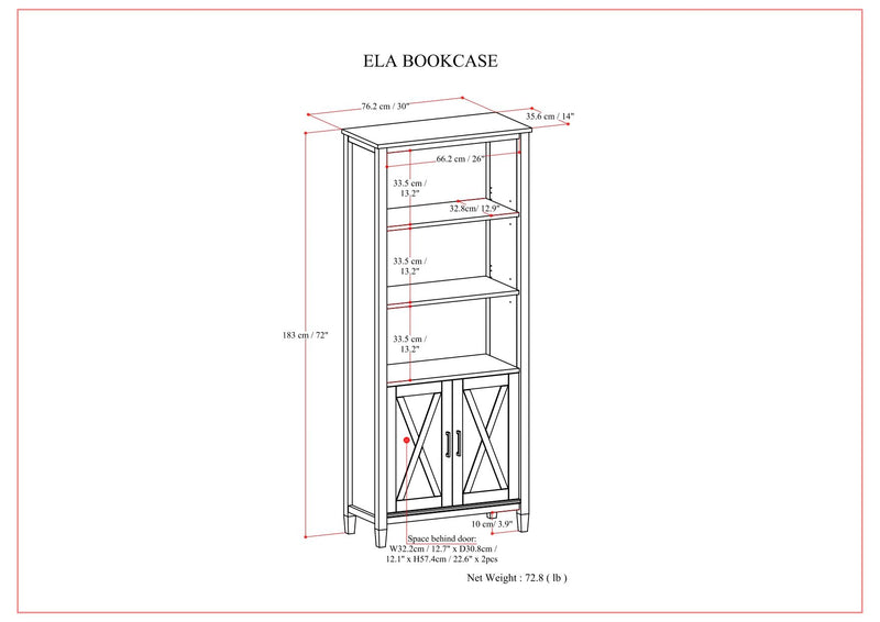 Ela - Bookcase - Smoky Brown