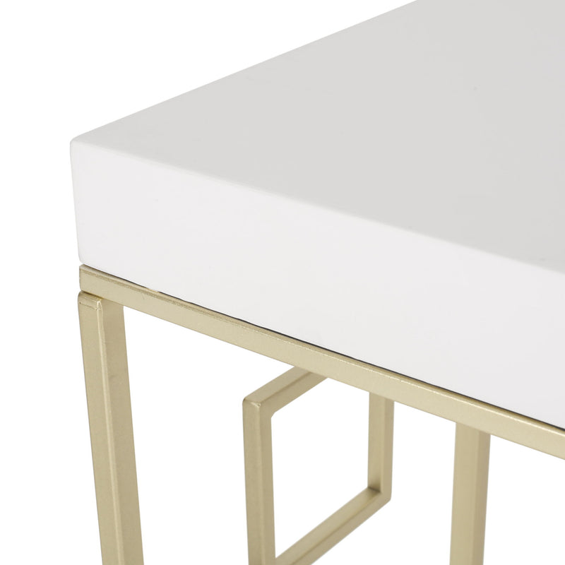 Modern Glam Console Table With Geometric Design - Gold
