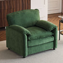 Oversized Reading Armchair With Thick Cushions, High Back Support