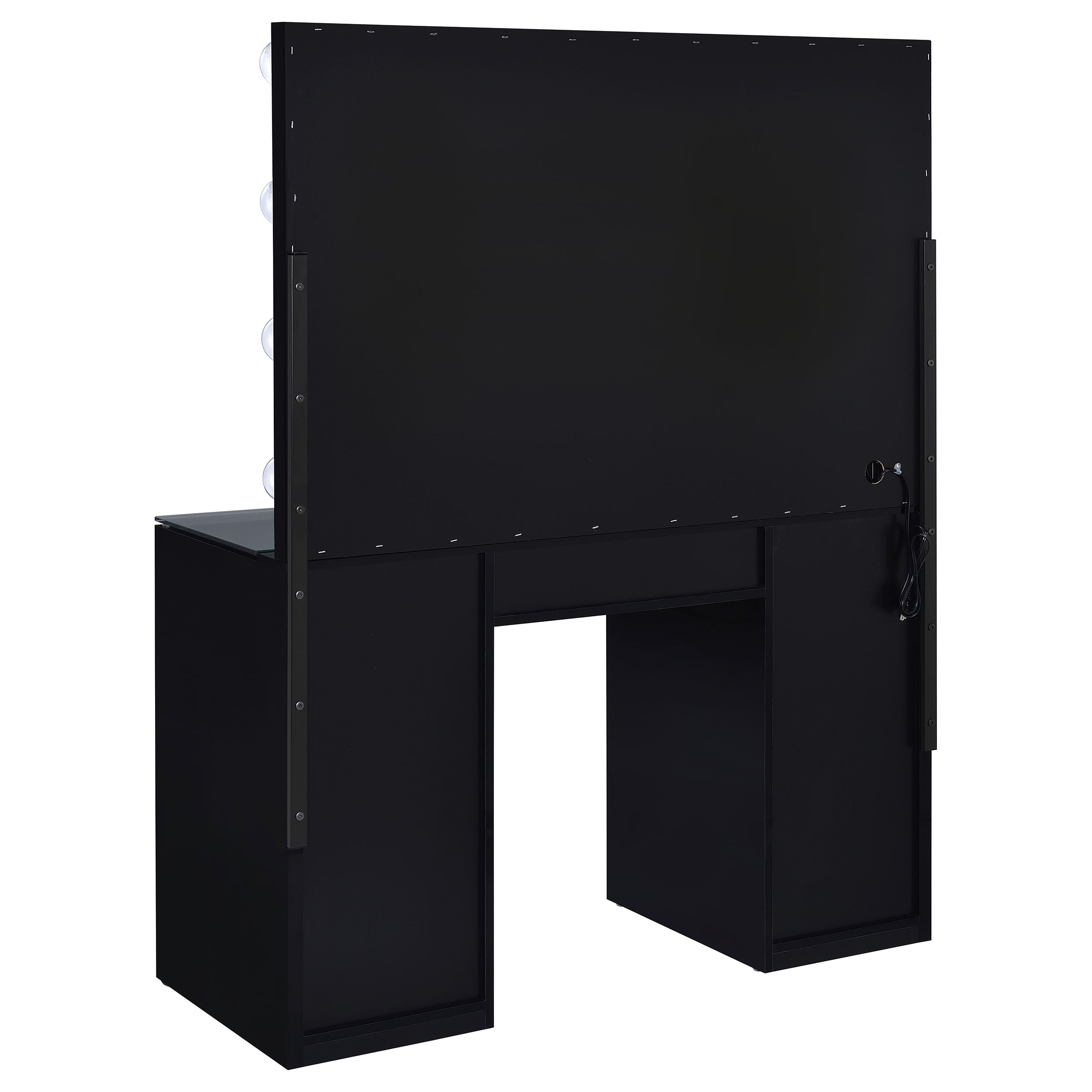 Acena 7-drawer Vanity Set with Lighting Black High Gloss — view 7