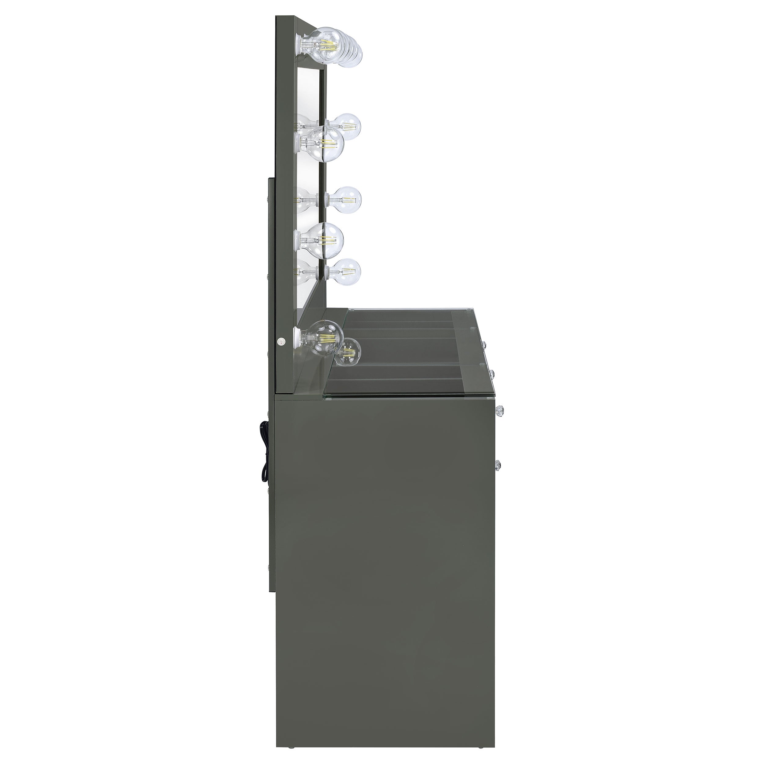 Acena 7-drawer Vanity Set with Lighting Grey High Gloss — view 9