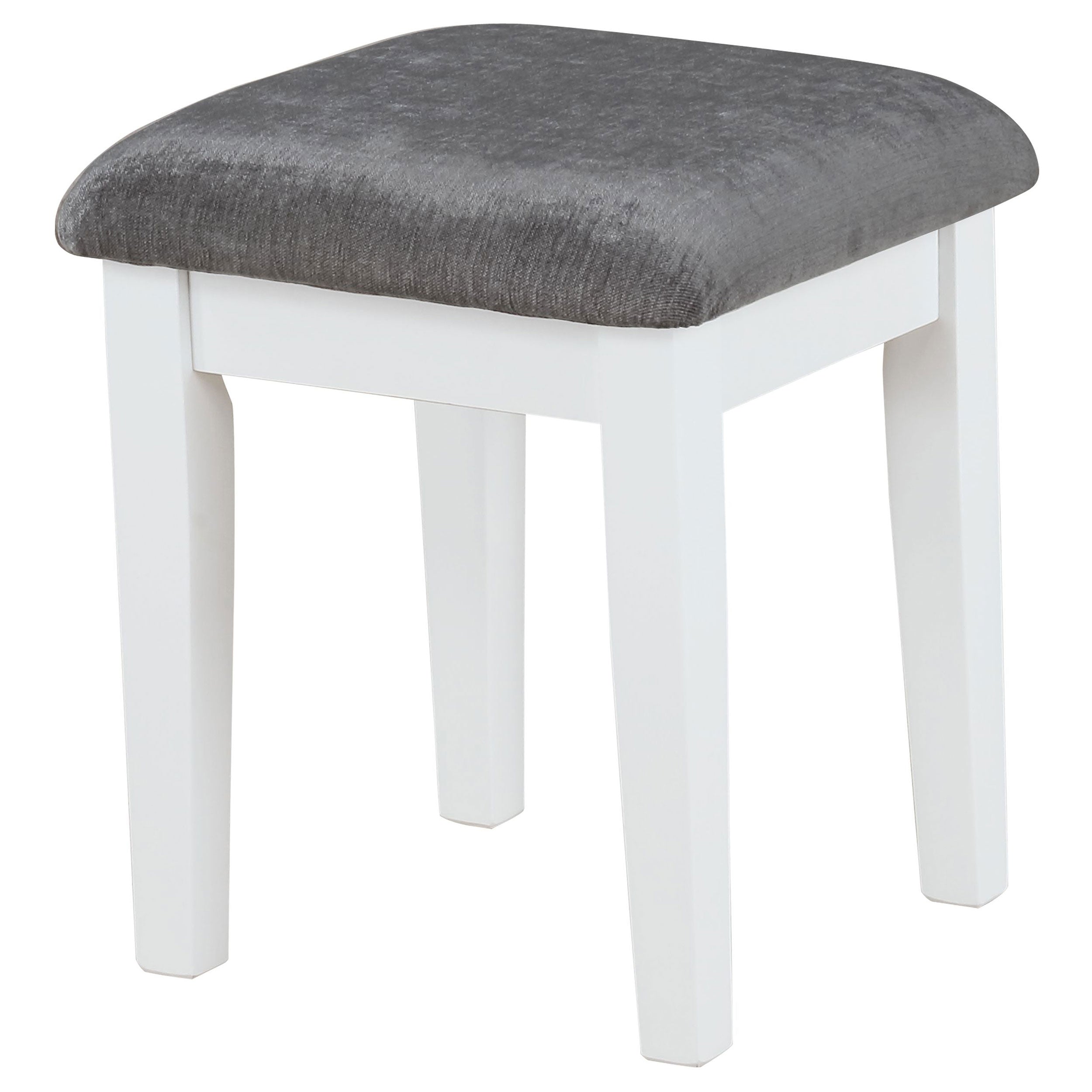 Elijah Vanity Set with Lighting & Stool White and Dark Grey — view 4
