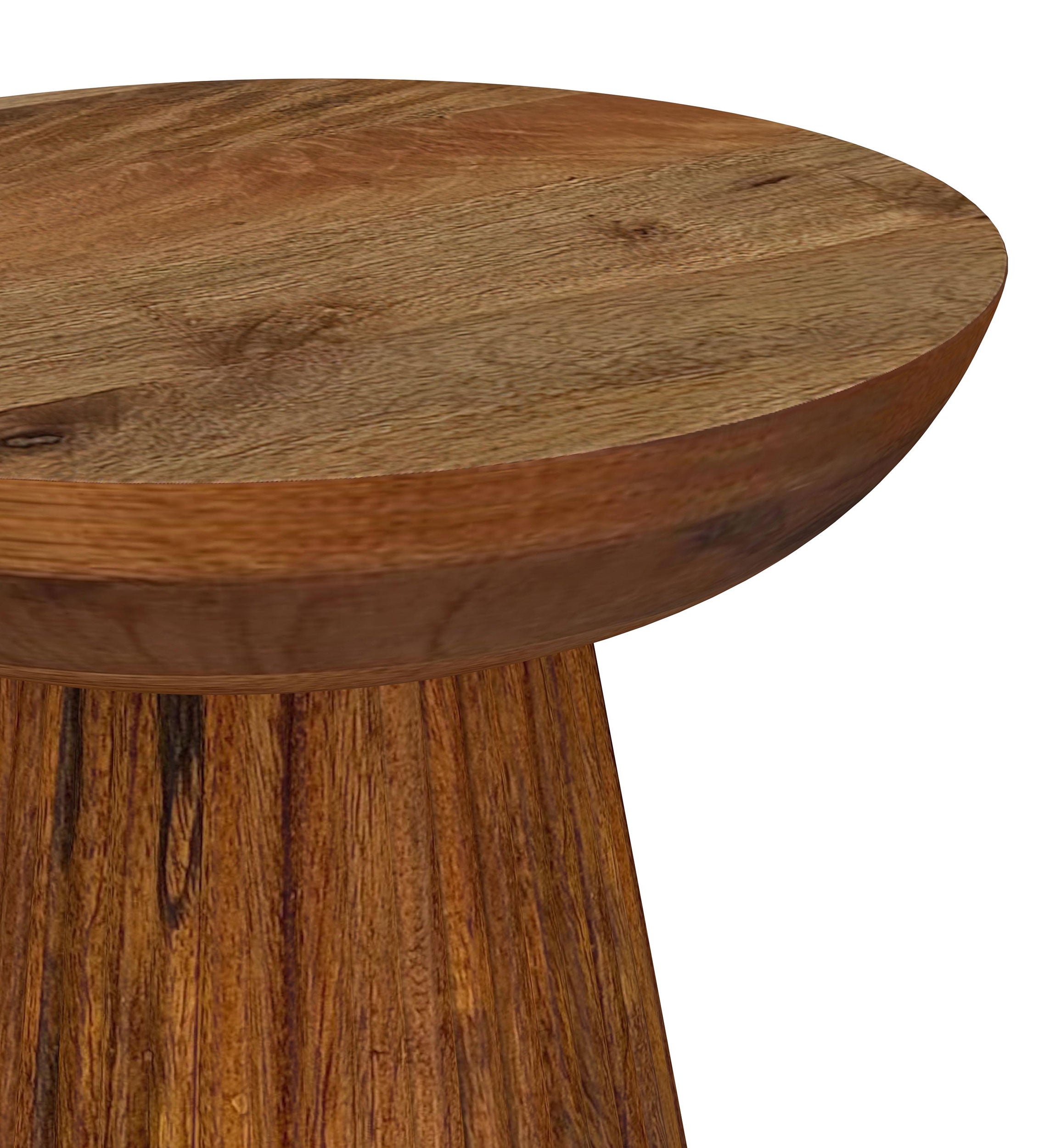 Aureo Round Solid Wood Accent Side Table Wild Honey — view 3