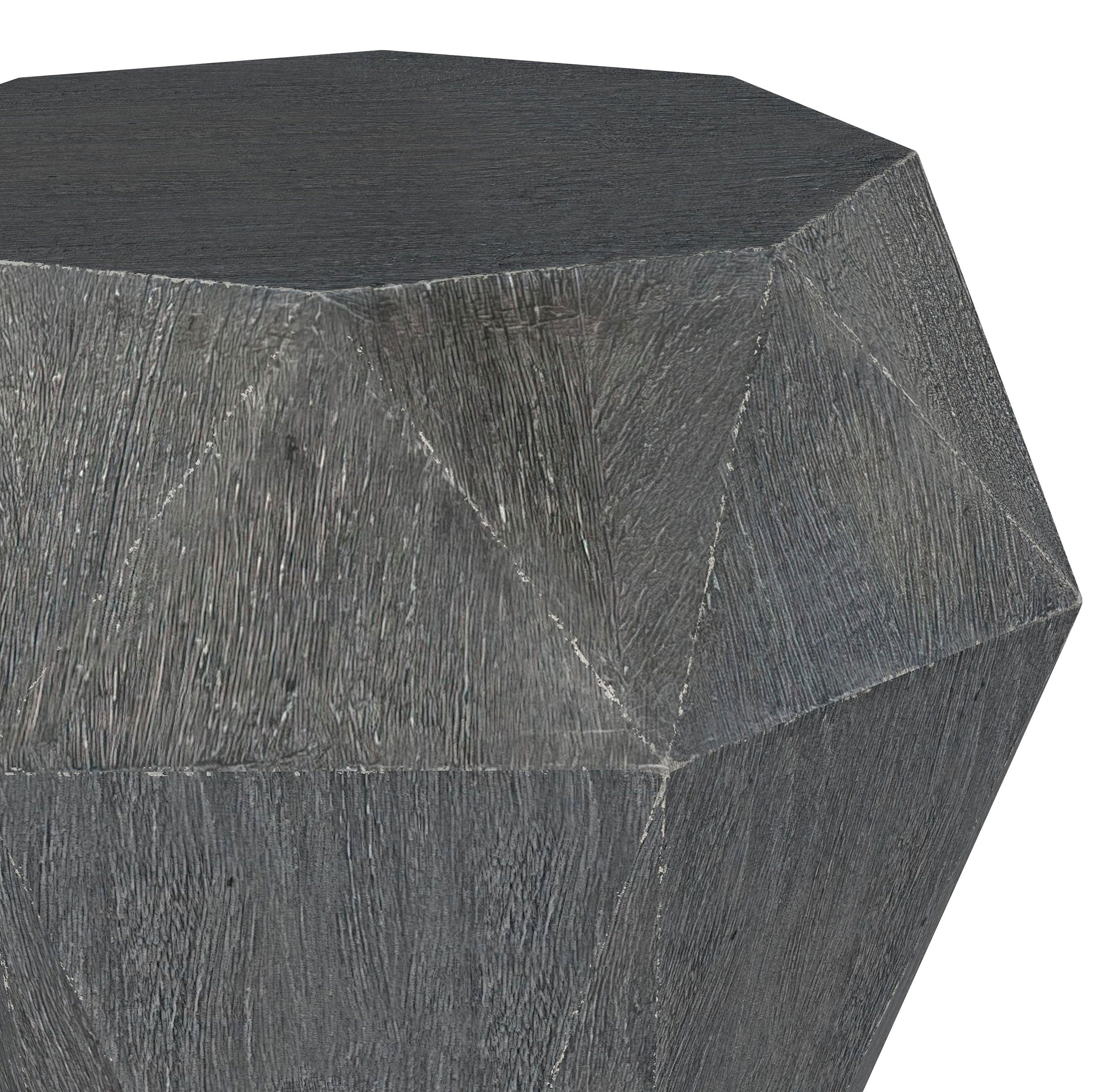 Jacinto Octagonal Solid Mango Wood Side Table Grey — view 4