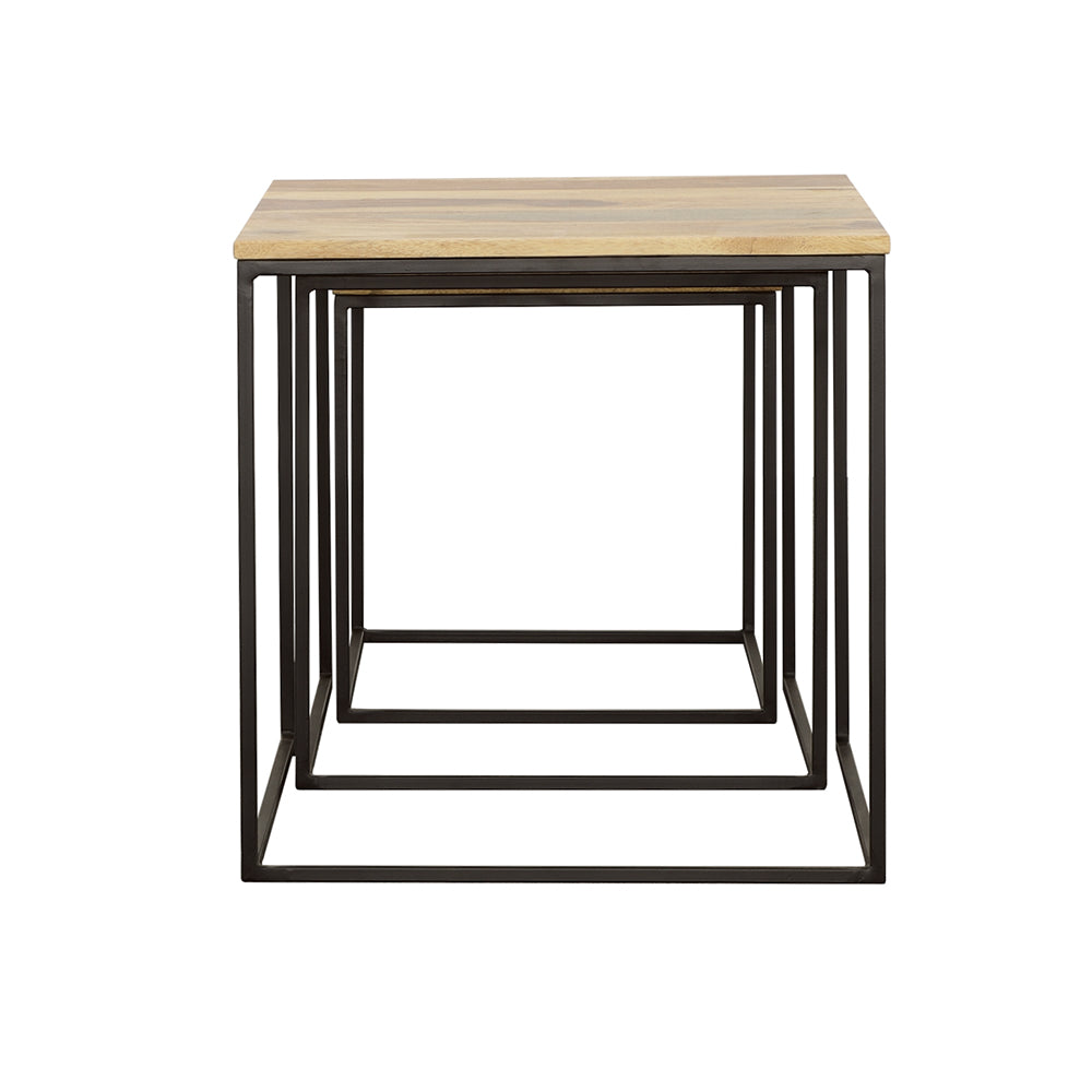 Belcourt 3-piece Square Nesting Tables Natural and Black — view 6