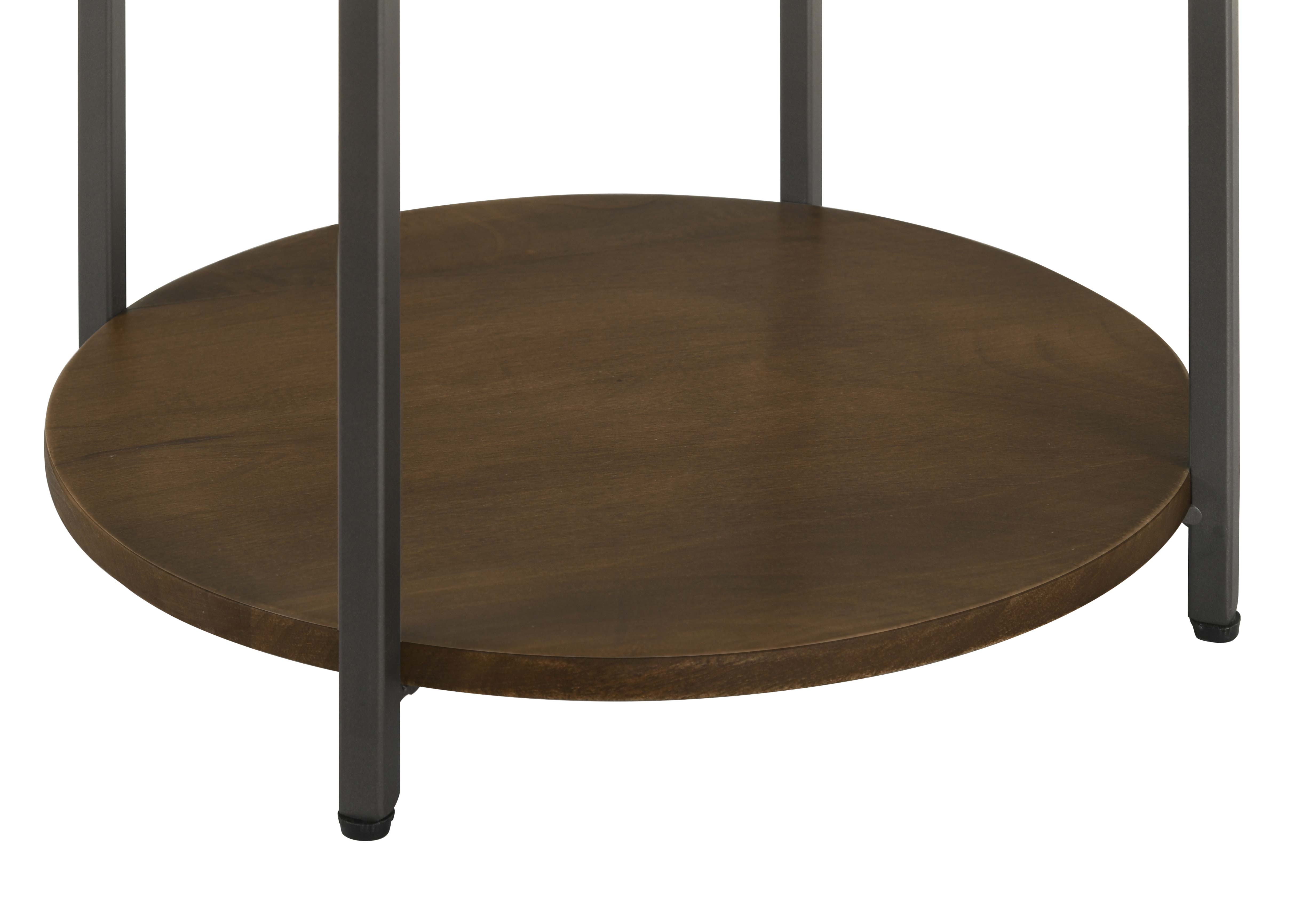 Noemie Round Marble Top Accent Side Table White and Gunmetal — view 6