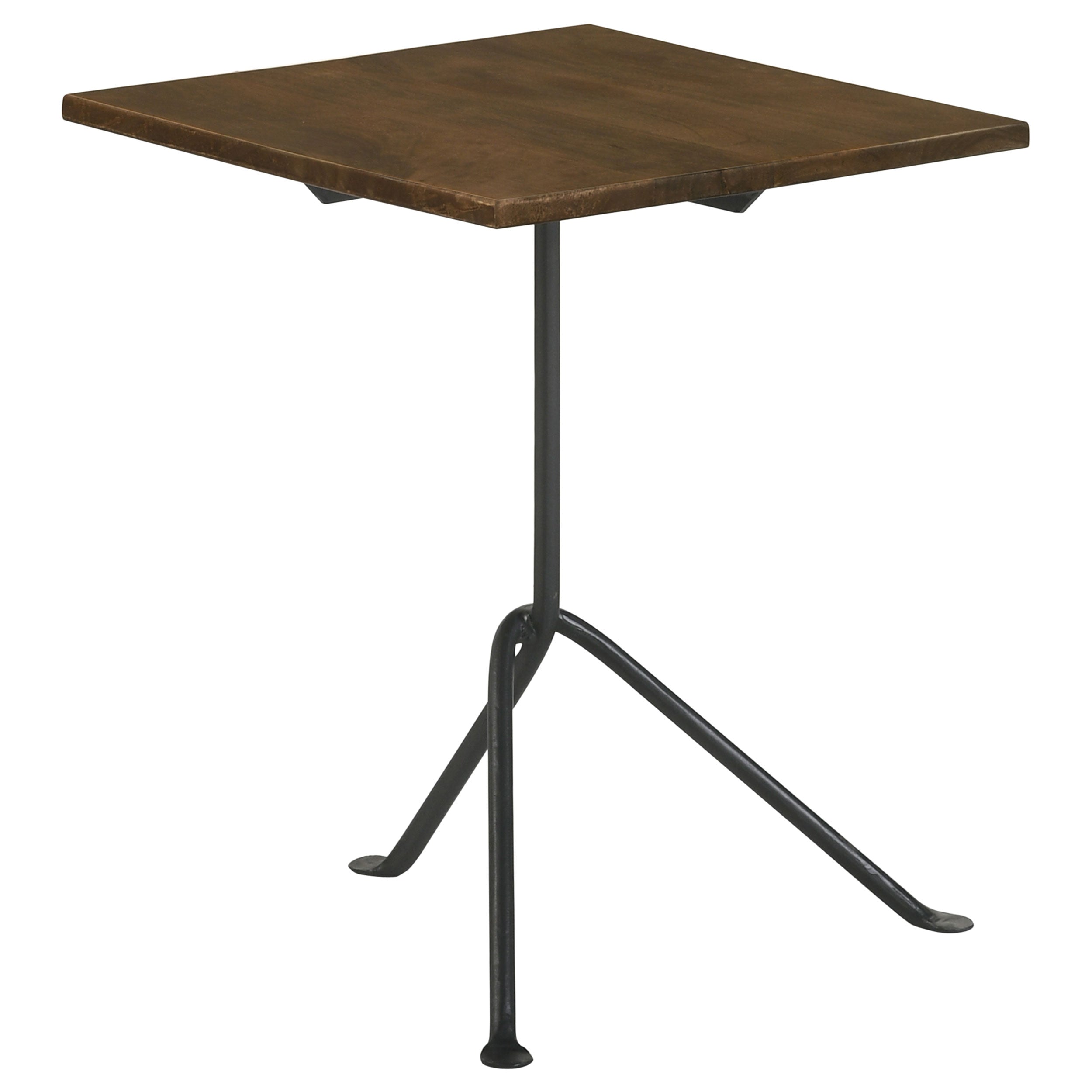 Heitor Square Wood Top Accent Side Table Dark Brown — view 1