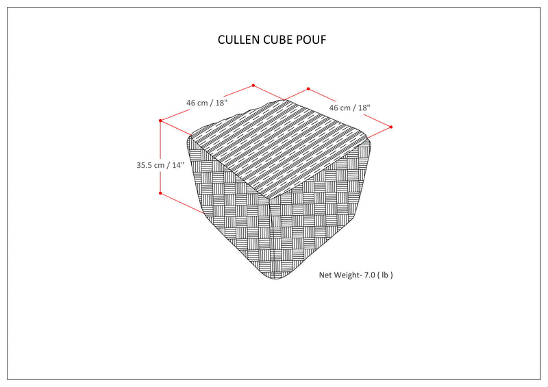 Cullen - Cube Pouf - Natural