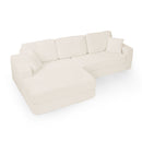 Modern Minimalist L Shape Modular Sectional Sofa, Corduroy Couch