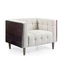 Contemporary Club Chair With Button Tufted Waffle Stitch