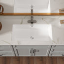 Modern Rectangular Undermount Bathroom Sink With Overflow Ceramic
