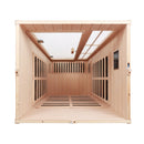 Deluxe Version Plus 1 Person Far Infrared Hemlock Sauna Room With LED Colour Lights - Natural