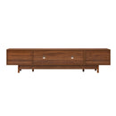 TV Stand With Fluted Doors, 2 Drawers - Walnut