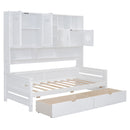 Daybed With All-In-One Cabinet And Shelf
