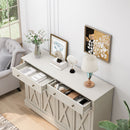 Vintage Sideboard With 2 Drawers And Four Doors For Living Room