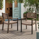 Outdoor Dining Chair (Set of 2), Patio Chairs - Gray / Light Brown