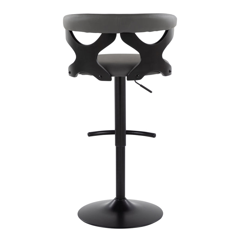 Gardenia - Contemporary Adjustable Barstool With Swivel With Rounded T Footrest (Set of 2)