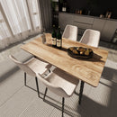 Modern Minimalist Dining Table And Chairs With Metal Legs For 4 - 6 Seats - Wood