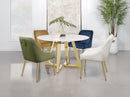 Gwynn - Round Marble Stainless Steel Dining Table - Gold
