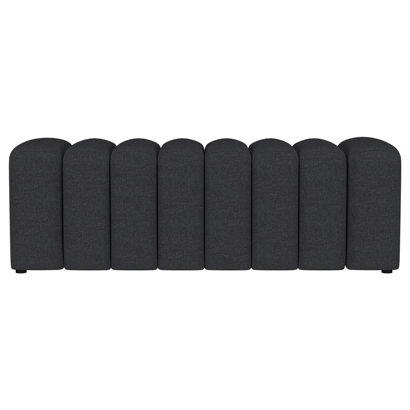 Modern Upholstered Tufted Accent Bench & Round Legs