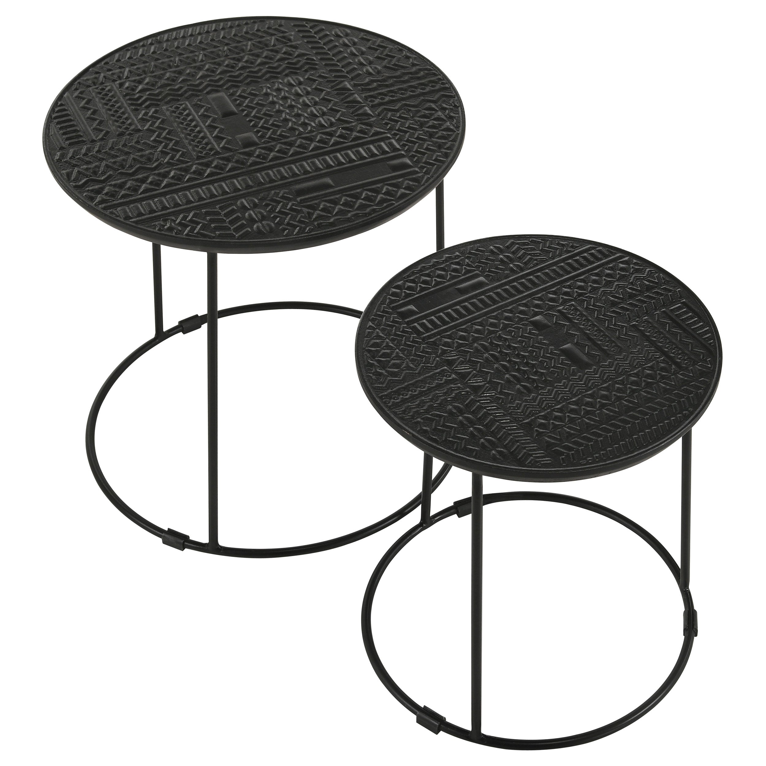 Loannis 2-piece Round Mango Wood Nesting Table Matte Black — view 3