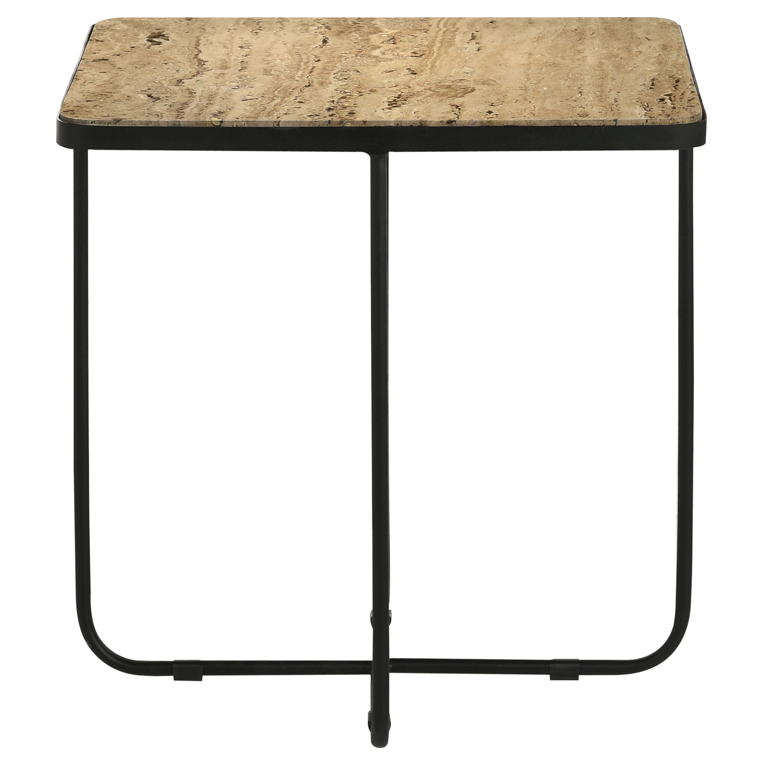 Elyna Square Stone Top Accent Side Table Beige — view 5