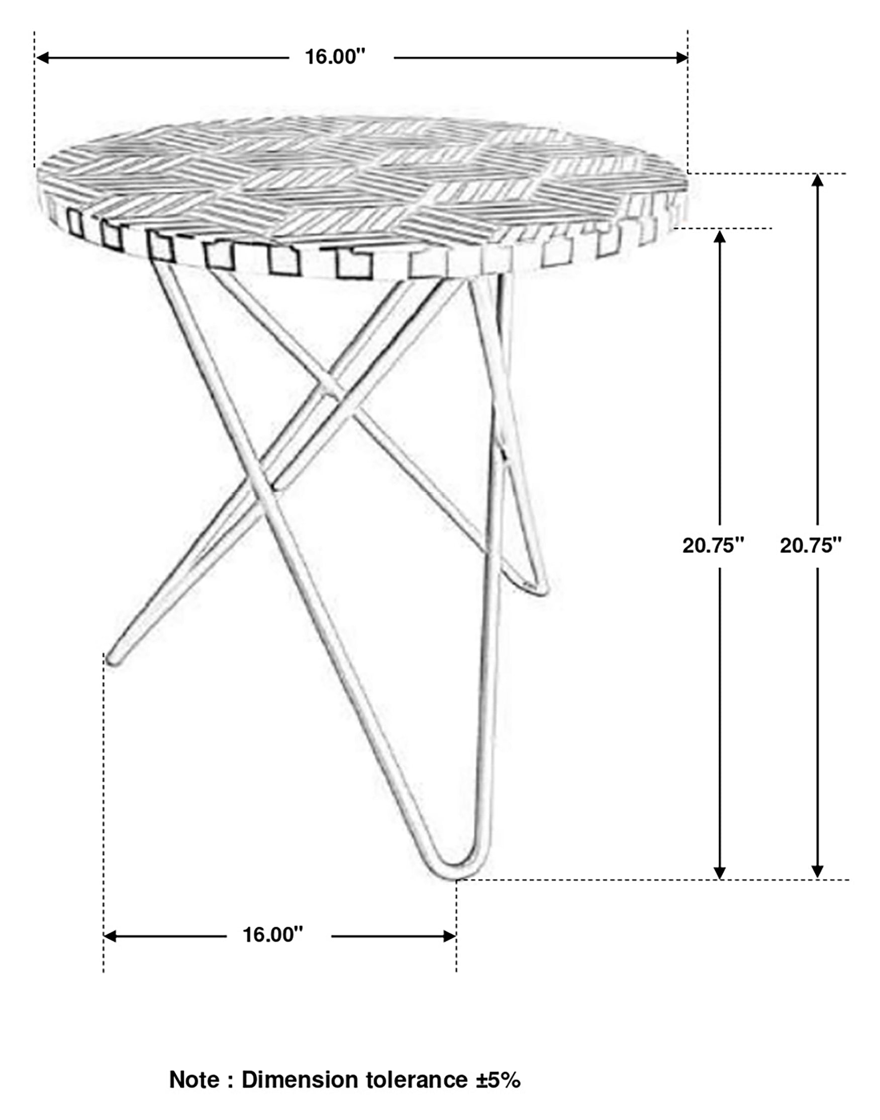 Xenia Round Bone Inlay Accent Side Table White and Gold — view 5