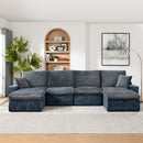 Modern Modular U Shaped Cloud Sectional Couch With Deep Seat And Comfy Chaise