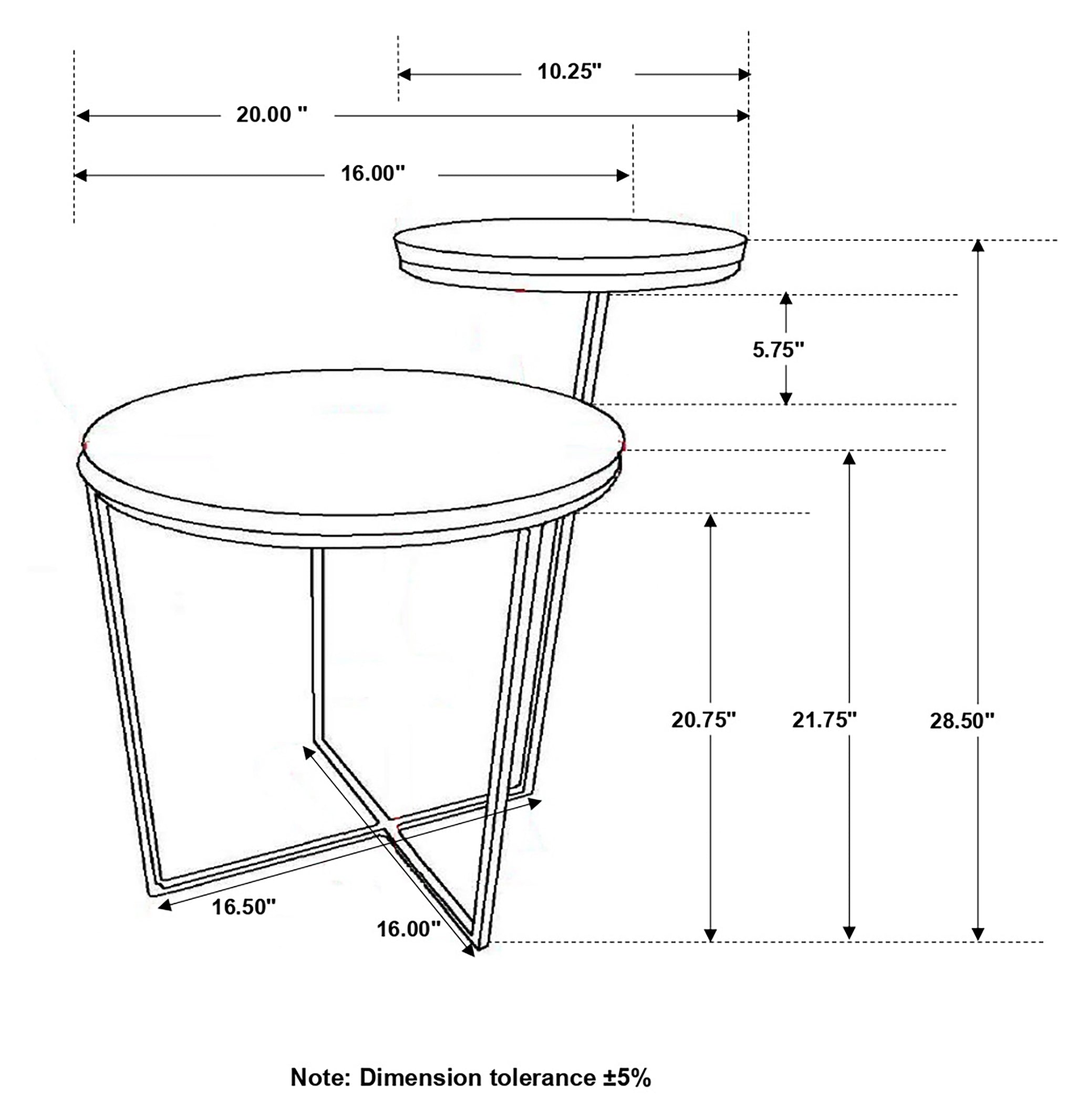 Yael Round Mango Wood Accent Side Table Natural and Gunmetal — view 7