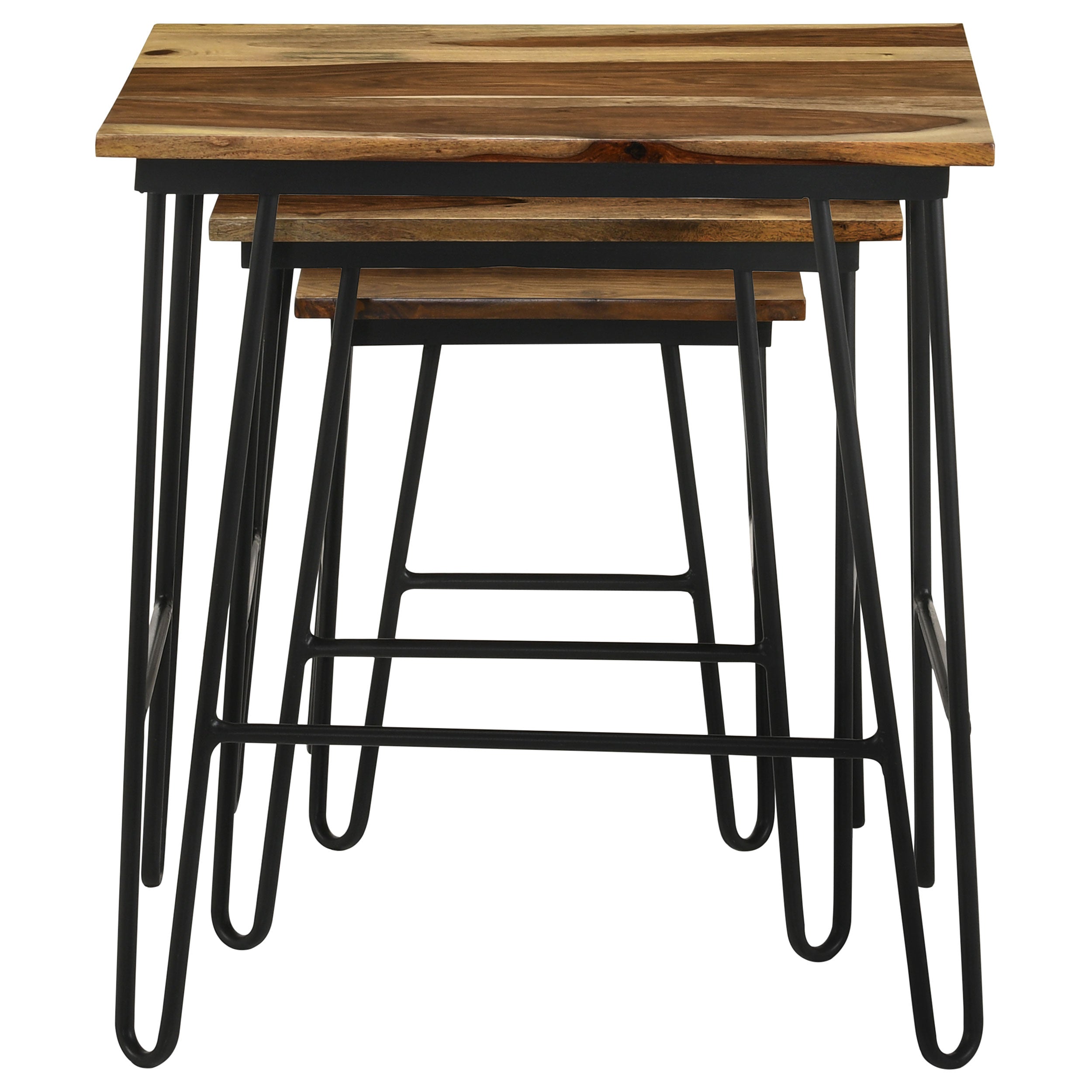 Nayeli 3-piece Solid Sheesham Wood Nesting Tables Natural — view 7