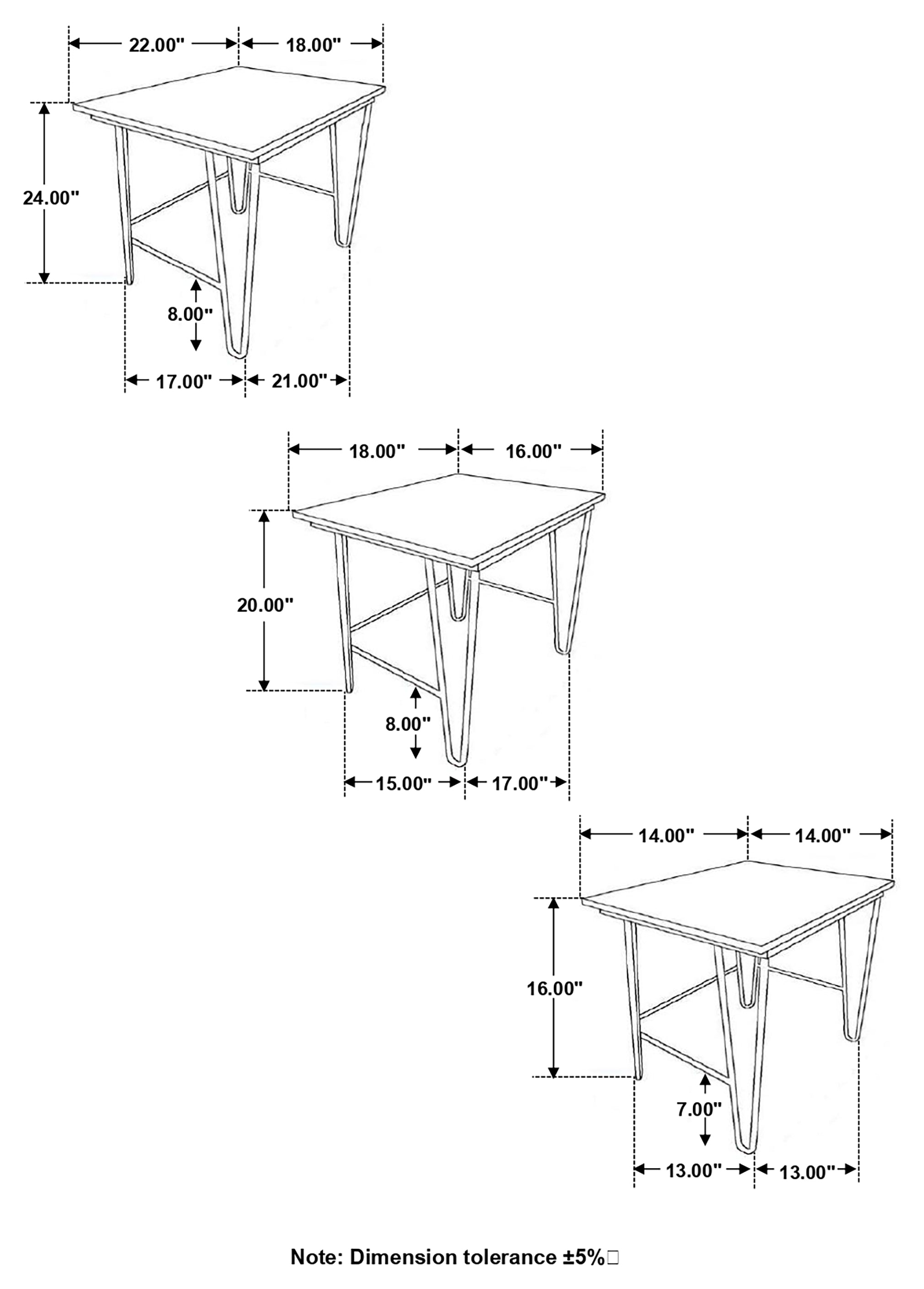 Nayeli 3-piece Solid Sheesham Wood Nesting Tables Natural — view 12