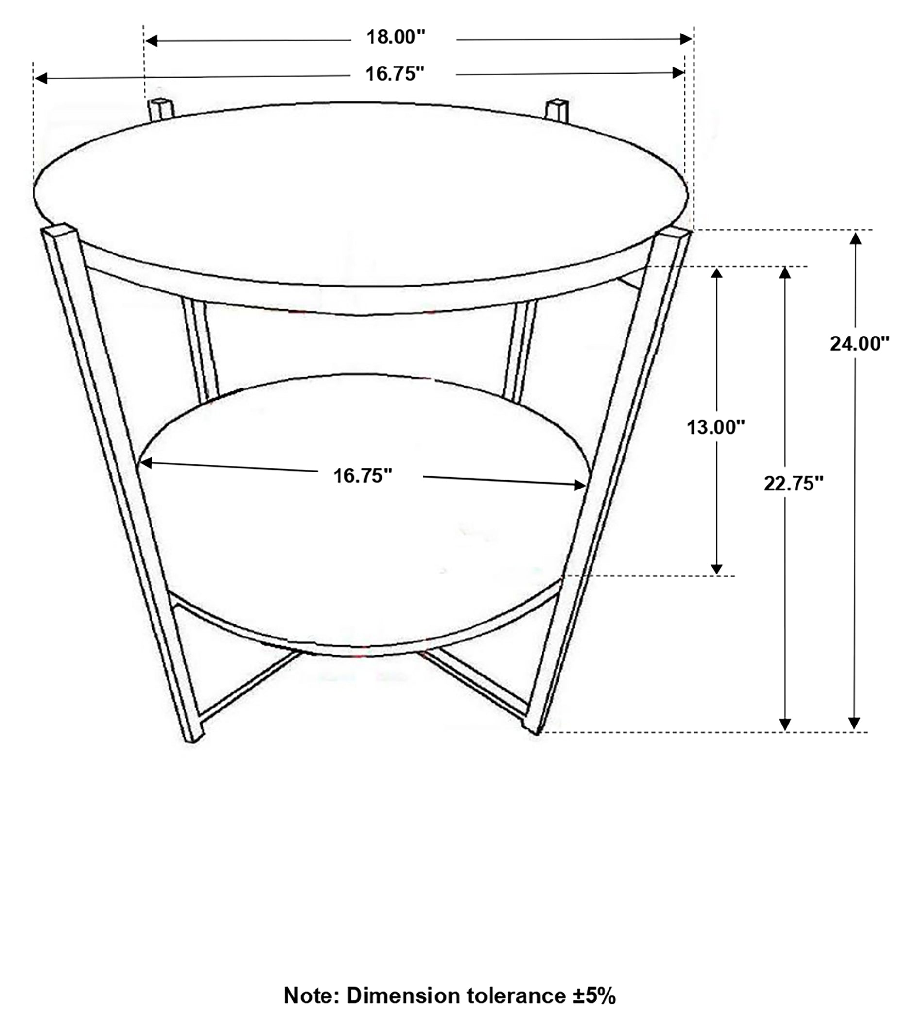 Axel Round Accent Table with Open Shelf Natural and Gunmetal — view 7