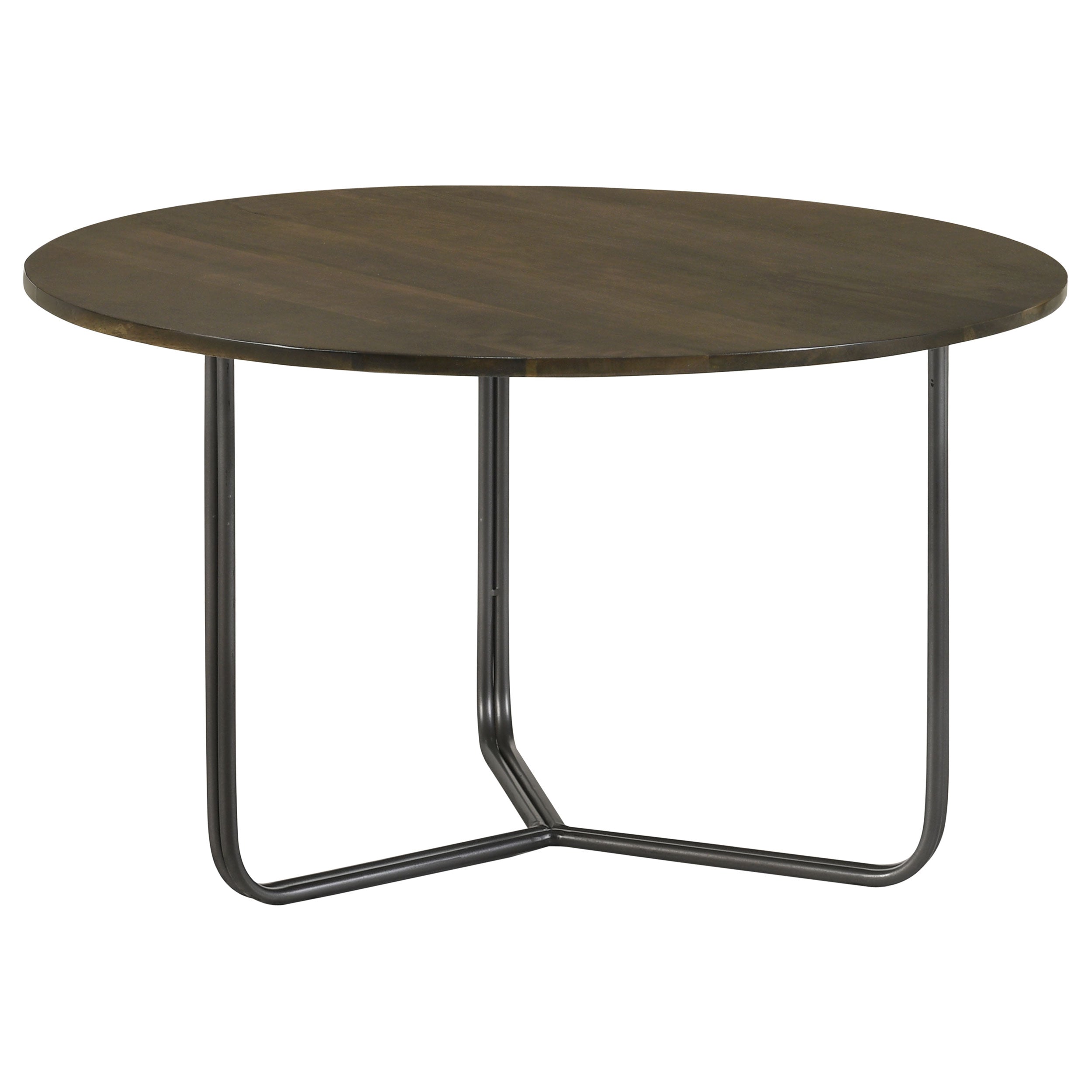 Yaritza Round Mango Wood Coffee Table Natural and Gunmetal — view 1