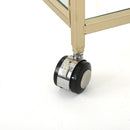 Modern Metal And Glass Bar Cart With Rolling Casters - Gold