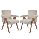 Contemporary Poppy Fabric Dining Armchair With Rubberwood Legs