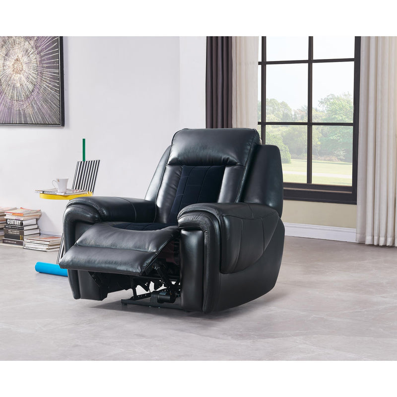Clark - Blanche / Velvet Power Recliner With LED - Black