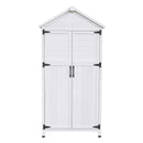 Storage Shed With Double Doors For Outdoor Garden Tool Organization - White