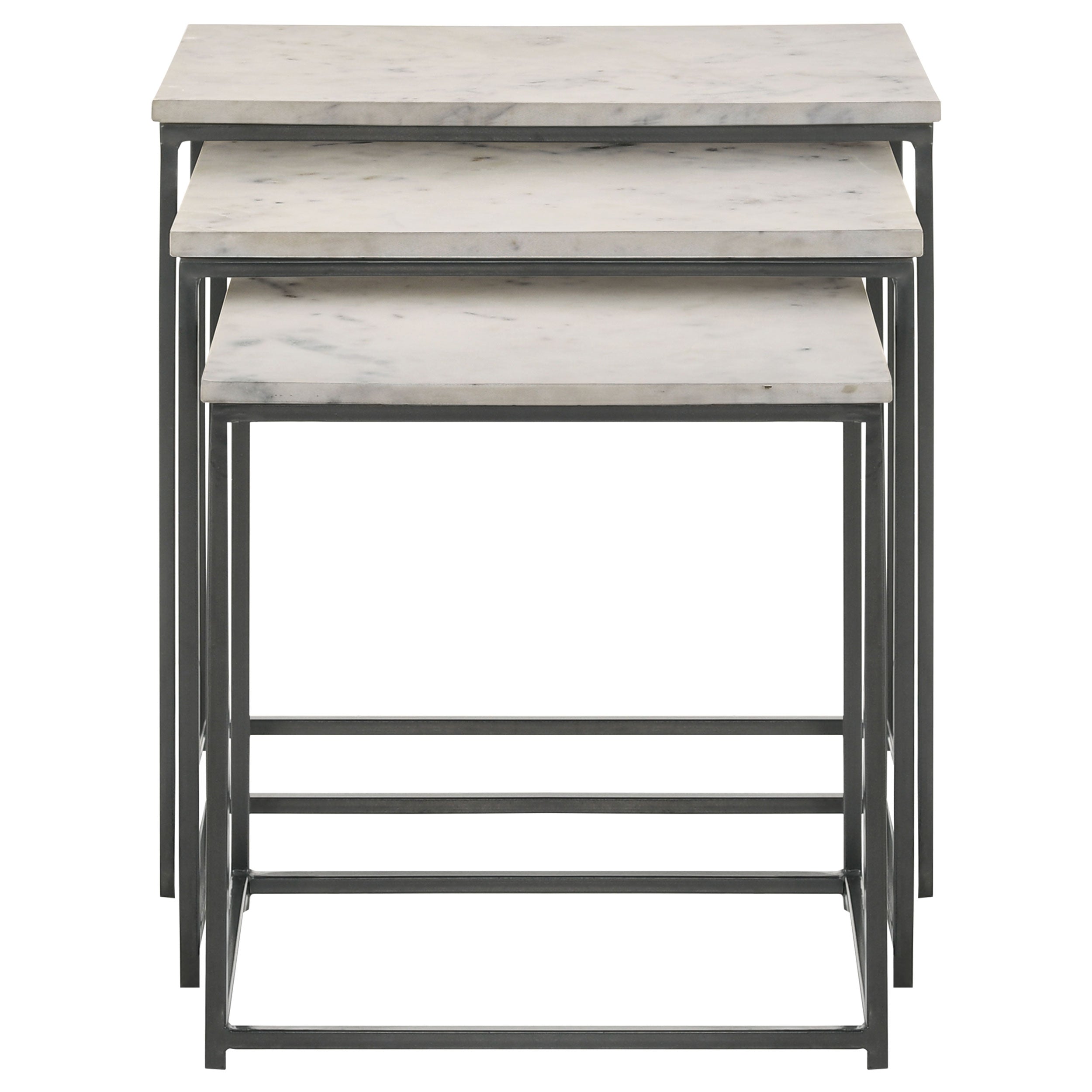 Medora 3-piece Marble Top Nesting Table Set White — view 4