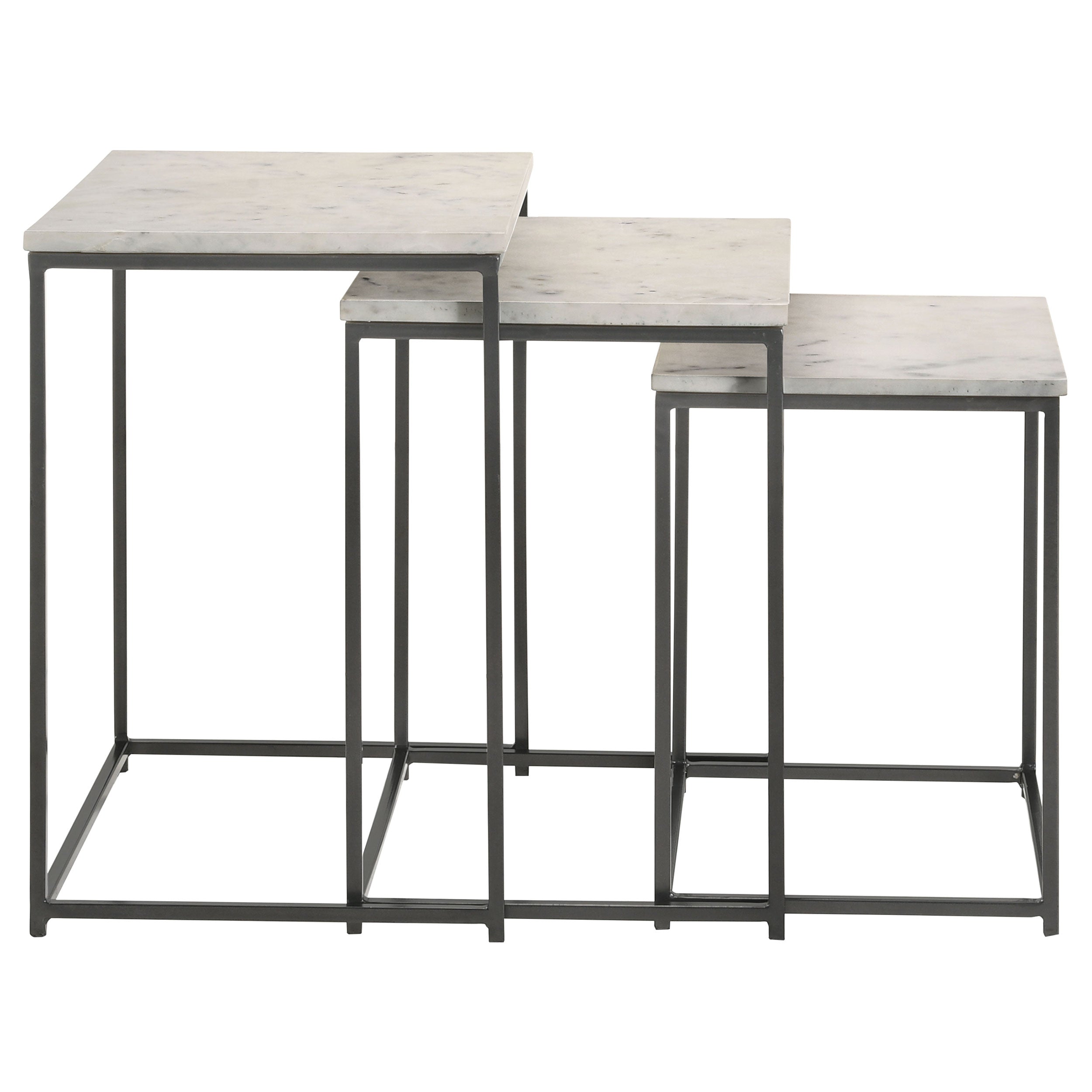 Medora 3-piece Marble Top Nesting Table Set White — view 8