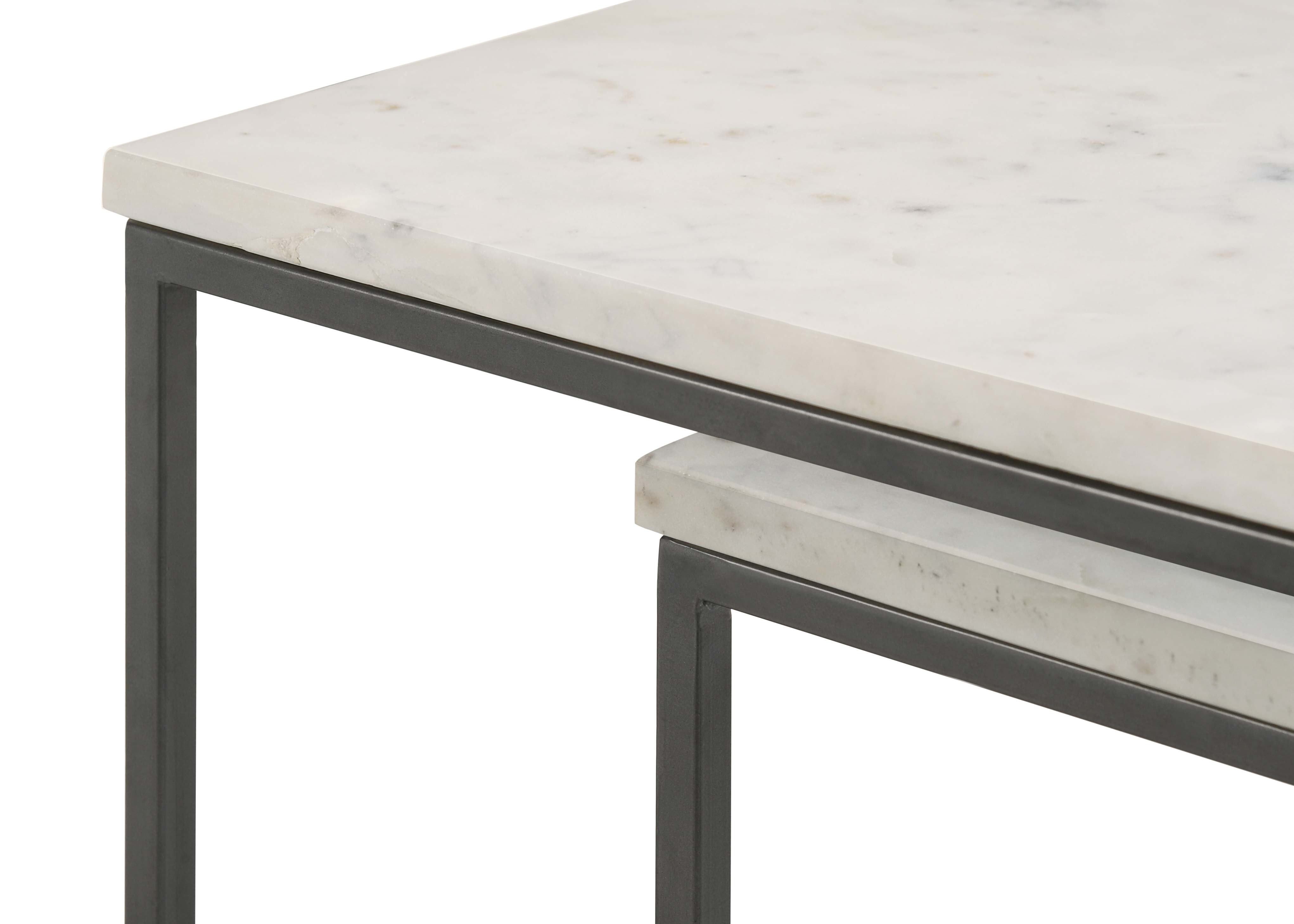 Medora 3-piece Marble Top Nesting Table Set White — view 9