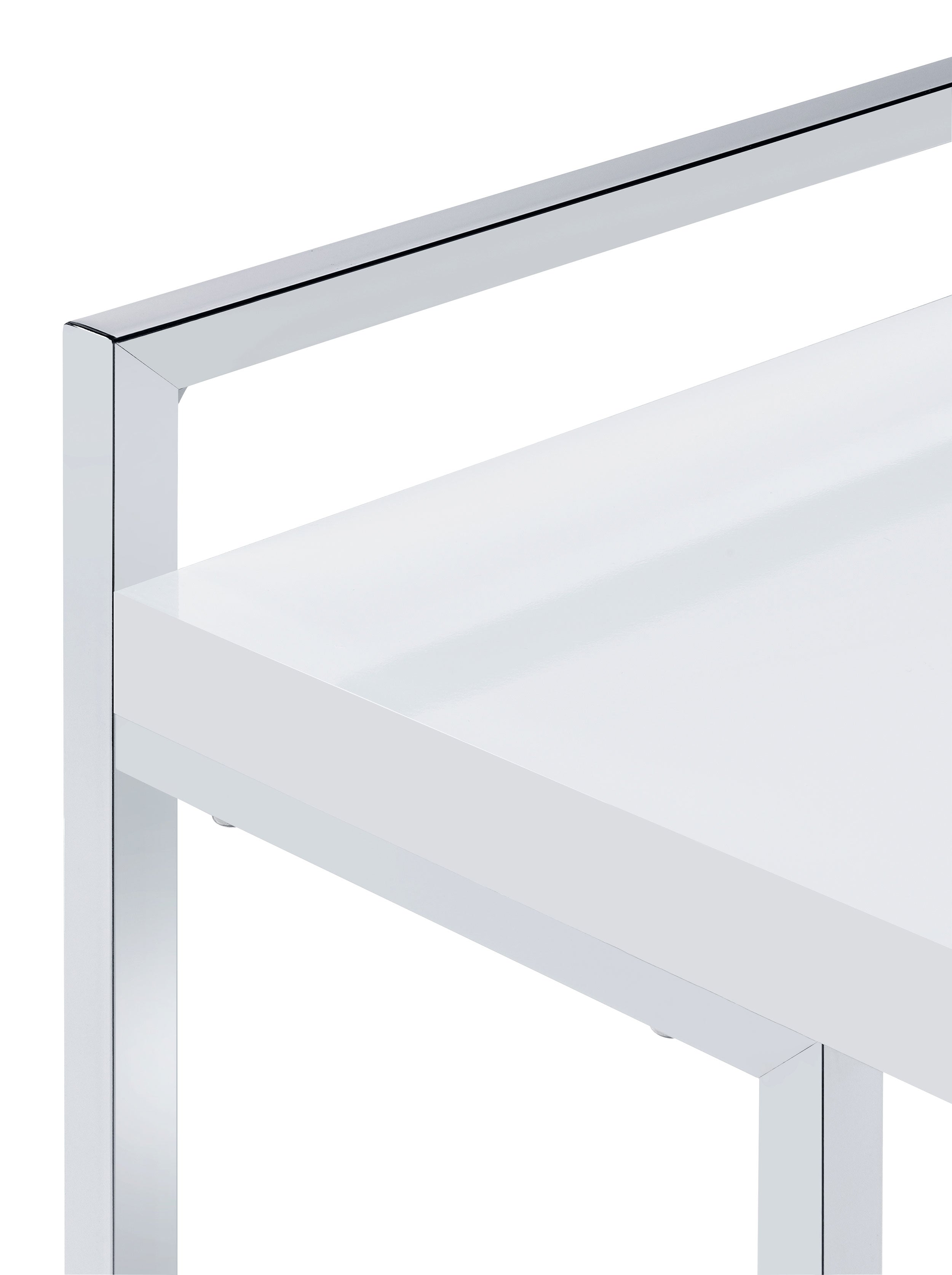 Dani Rectangular C-Shaped Sofa Side Table White High Gloss — view 6