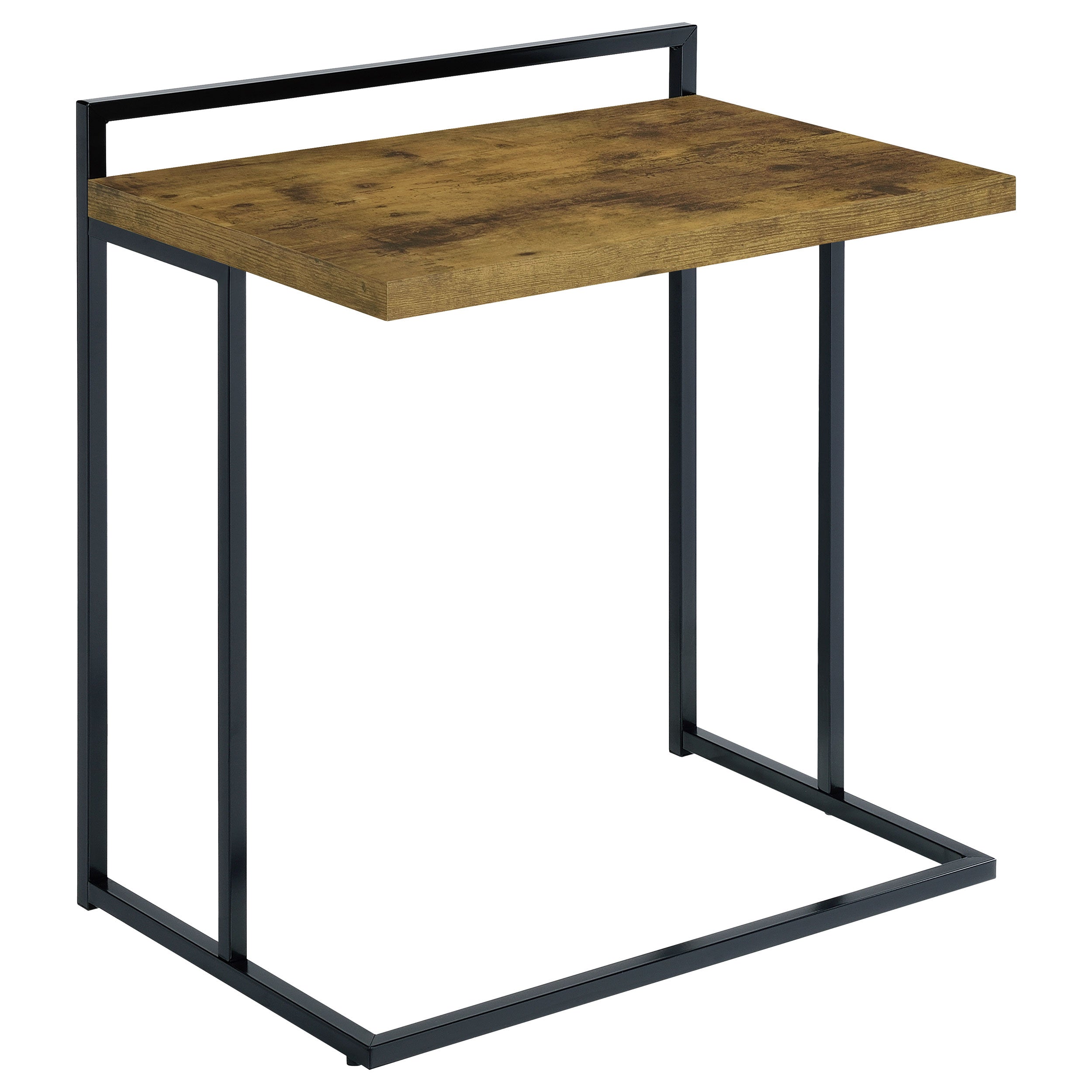 Dani Rectangular C-Shaped Sofa Side Table Rustic Nutmeg — view 1