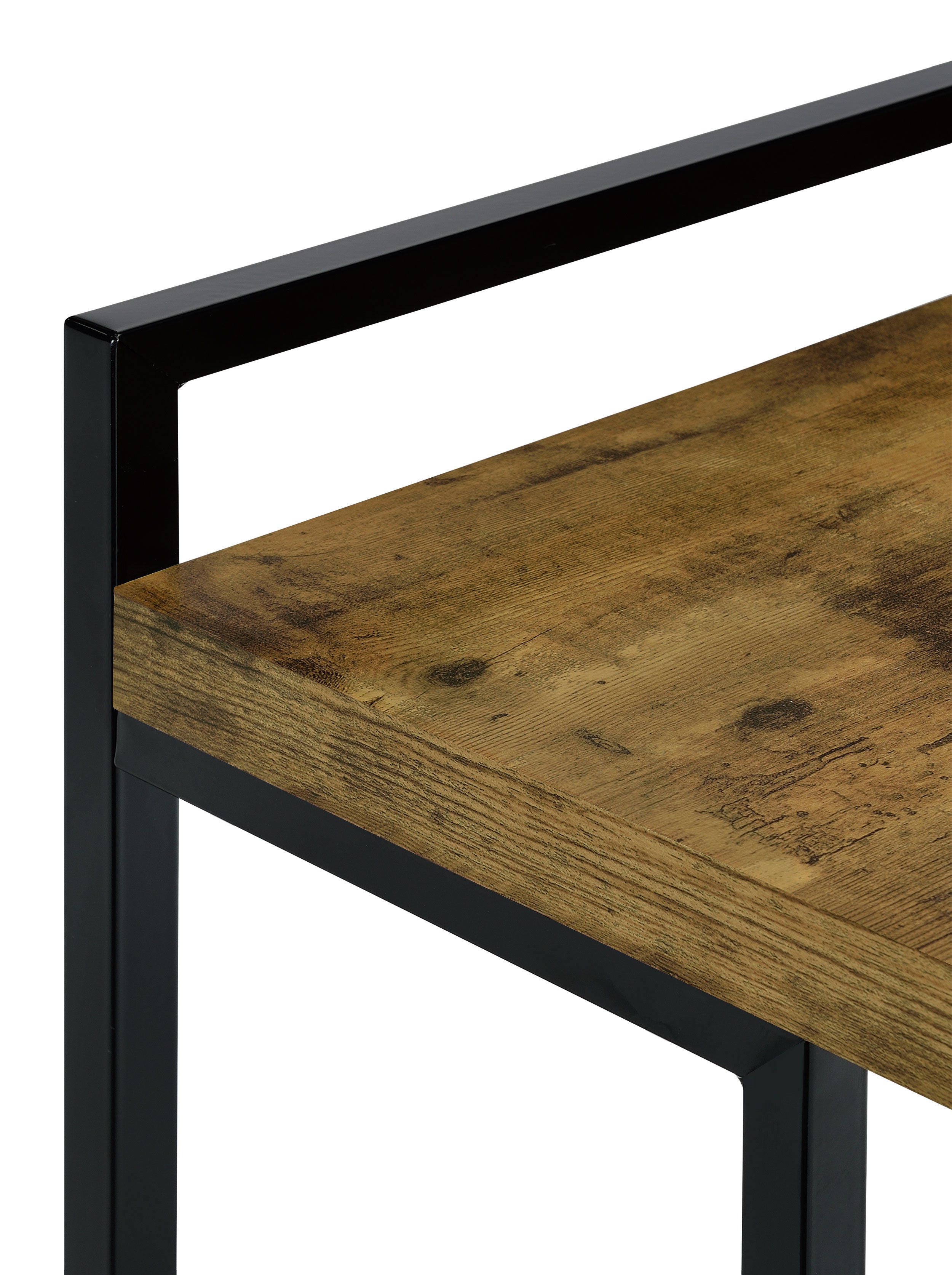 Dani Rectangular C-Shaped Sofa Side Table Rustic Nutmeg — view 6