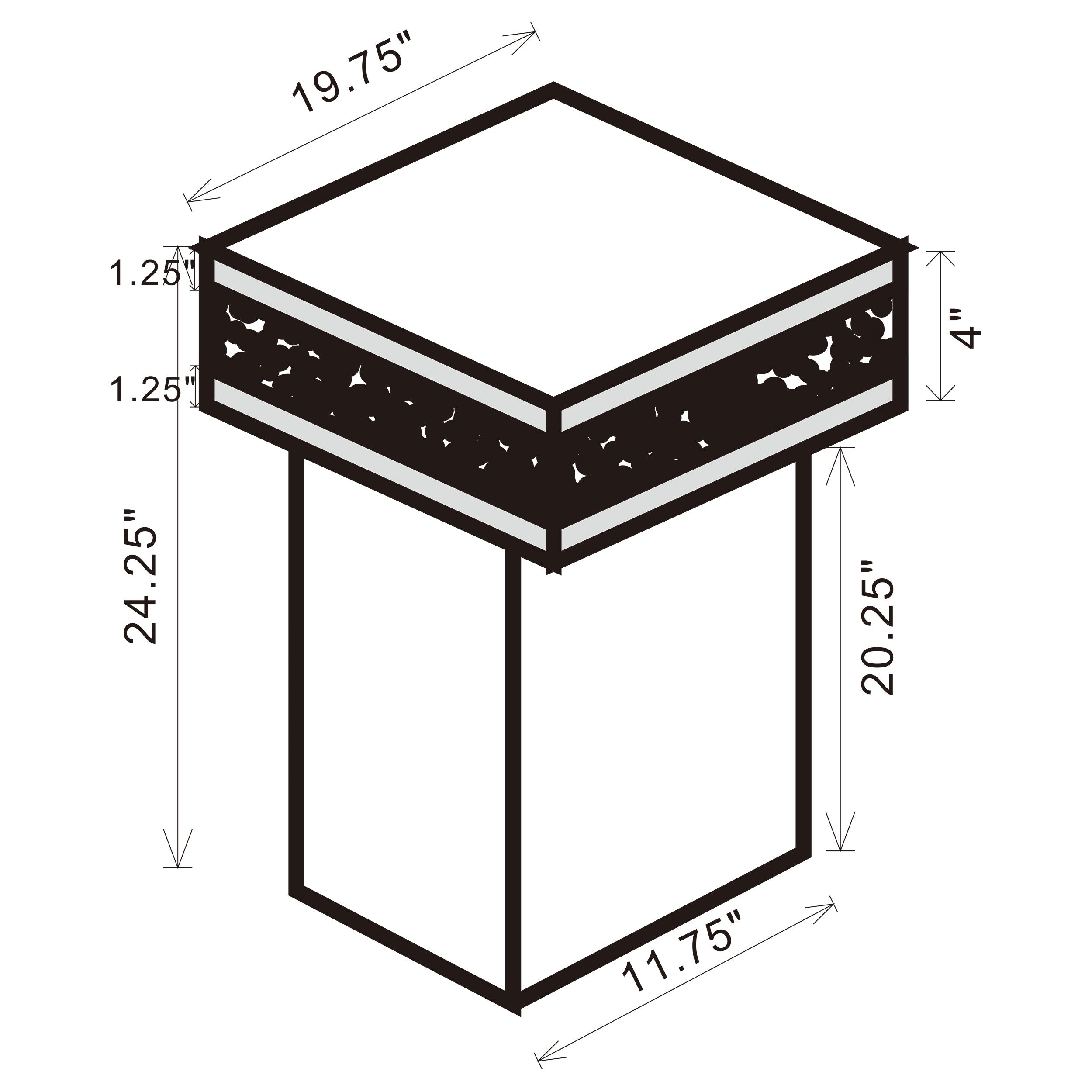 Elora Square Mirrored Accent Side Table Silver — view 4