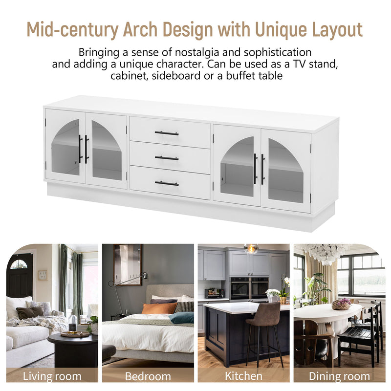 Modern Minimalist TV Stand For TVs Up To 75" With Adjustable Shelves