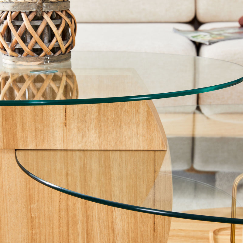 Contemporary Artistic Double Layer Coffee Table