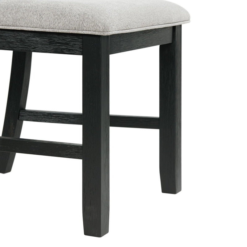 Martin - Dining Side Chair With Grey Fabric (Set of 2) - Black Finish