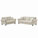 Modern 3 And 2 Seater Sofa With Rolled Arms, Tufted Upholstered Couch