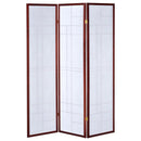 Katerina - 3-Panel Room Divider Folding Shoji Screen - Cherry