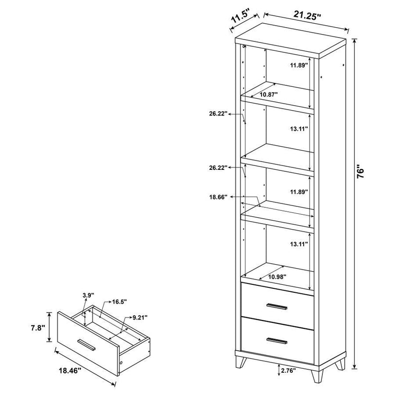 Lewes - 4-Shelf Engineered Wood Media Tower - Cappuccino